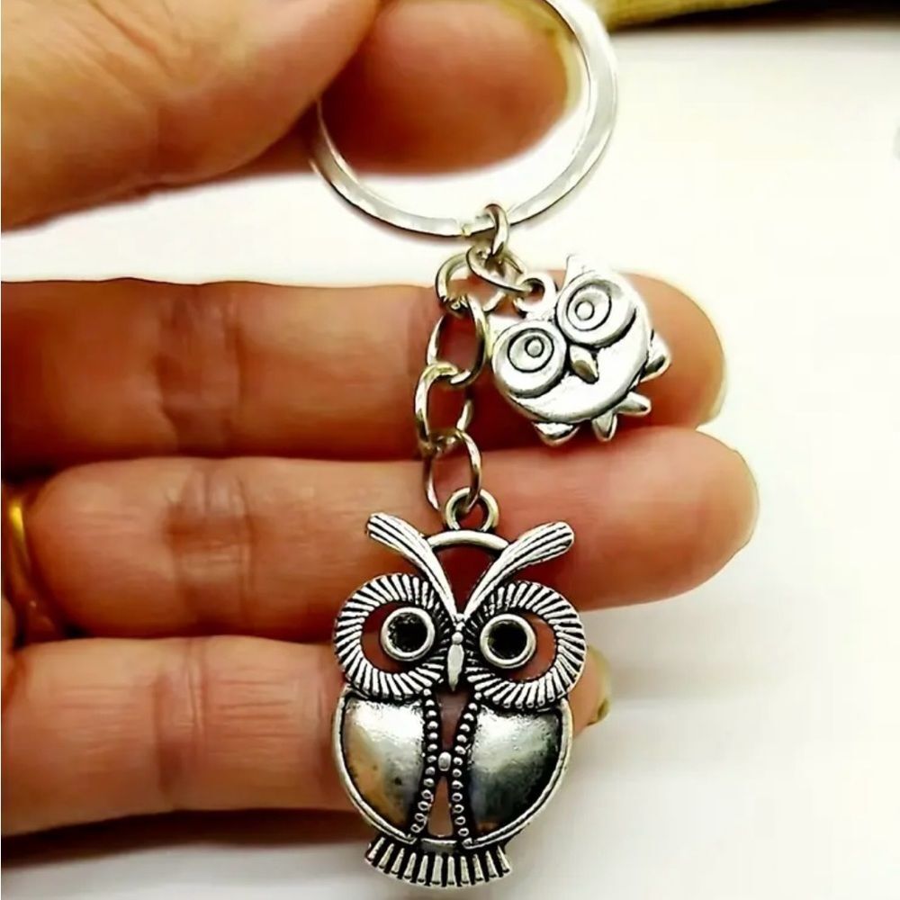 BIg Owl & Lillte Owl Keychains 3"